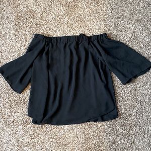 Off the Shoulder Black Boutique Blouse